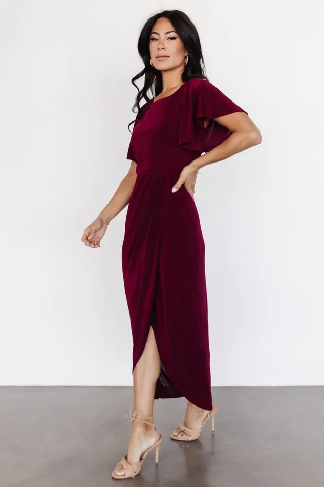 Baltic Born Midi Dresses Mercy Midi Dress Burgundy 8211 Women Baltic Born Midi Dresses Mercy Midi Dress Burgundy 8211 Women