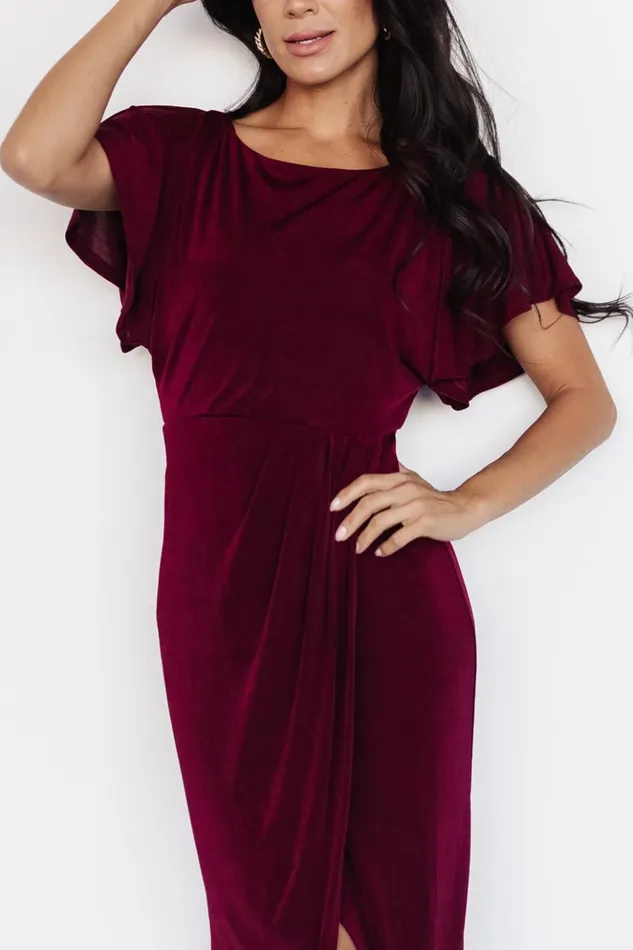Baltic Born Midi Dresses Mercy Midi Dress Burgundy 8211 Women Baltic Born Midi Dresses Mercy Midi Dress Burgundy 8211 Women