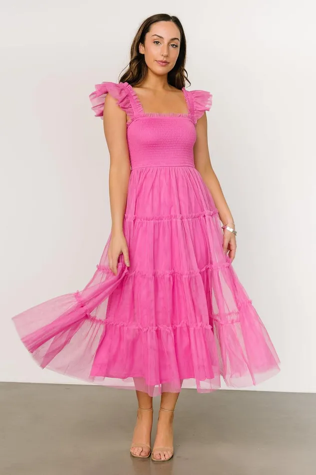 Baltic Born Midi Dresses Mindi Tulle Midi Dress Pink 8211 Women