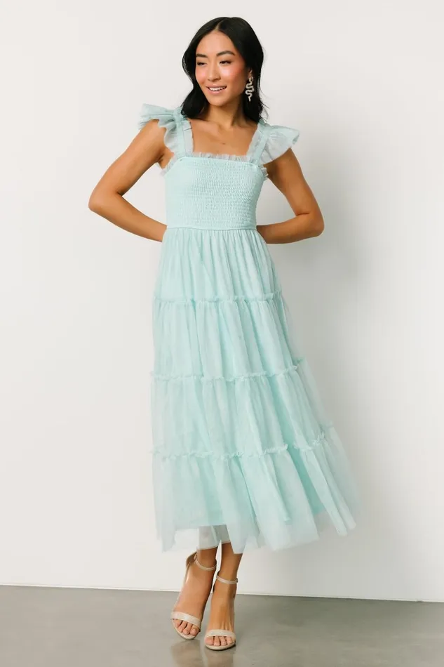 Baltic Born Midi Dresses Mindi Tulle Midi Dress Sea Blue 8211 Women