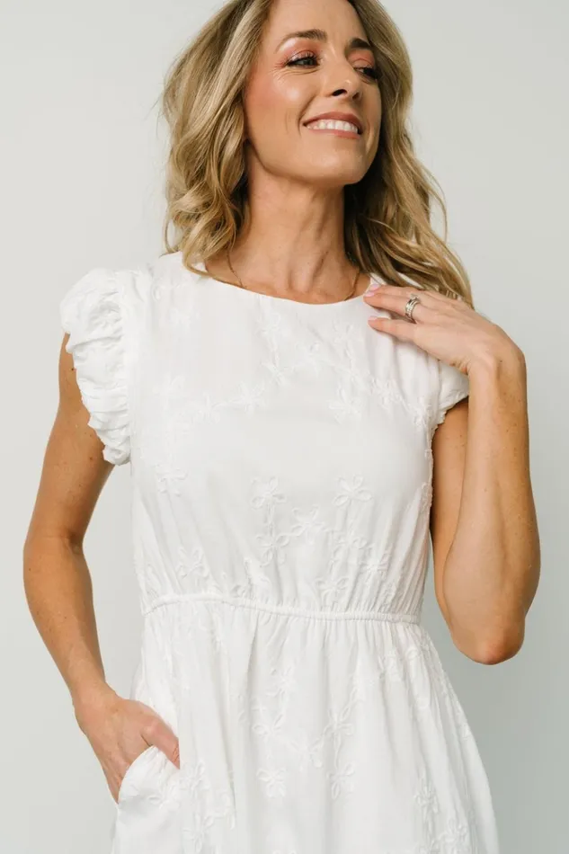 Baltic Born Midi Dresses Odetta Embossed Midi Dress Off White 8211 Women Baltic Born Midi Dresses Odetta Embossed Midi Dress Off White 8211 Women
