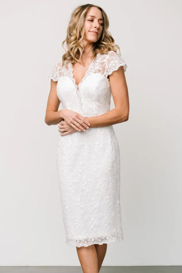 Baltic Born Midi Dresses Oriana Embossed Shimmer Midi Dress Off White 8211 Women Baltic Born Midi Dresses Oriana Embossed Shimmer Midi Dress Off White 8211 Women