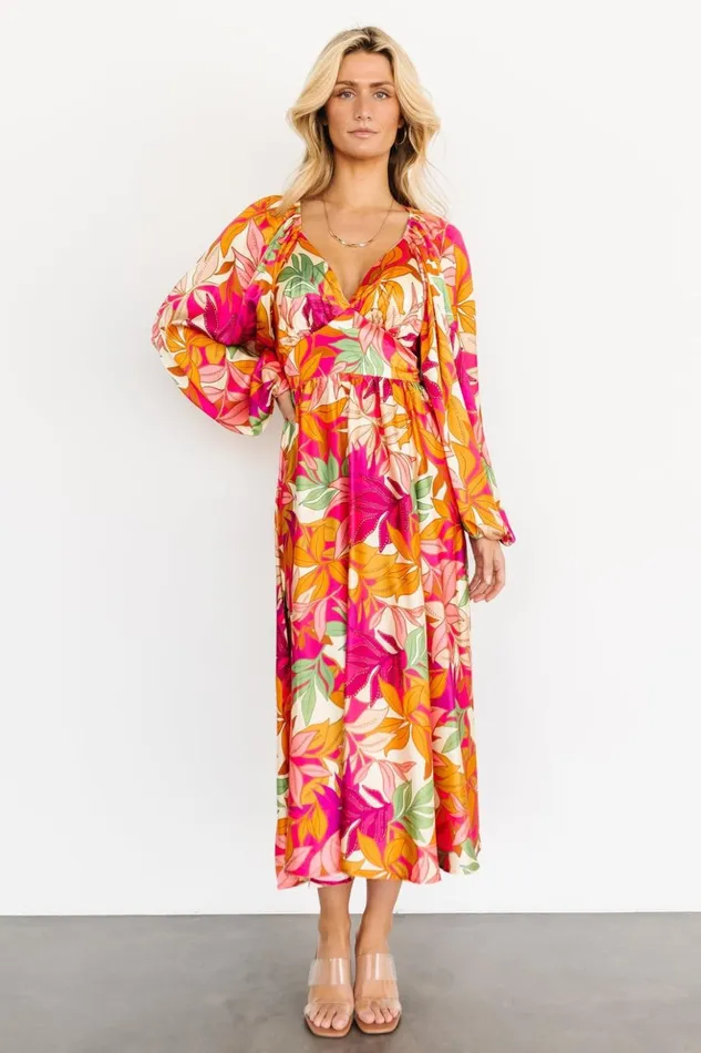Baltic Born Midi Dresses Sabrina Satin Dress Multi Print 8211 Women