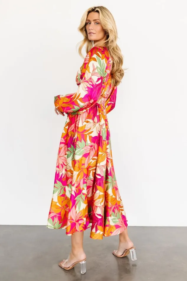 Baltic Born Midi Dresses Sabrina Satin Dress Multi Print 8211 Women Baltic Born Midi Dresses Sabrina Satin Dress Multi Print 8211 Women