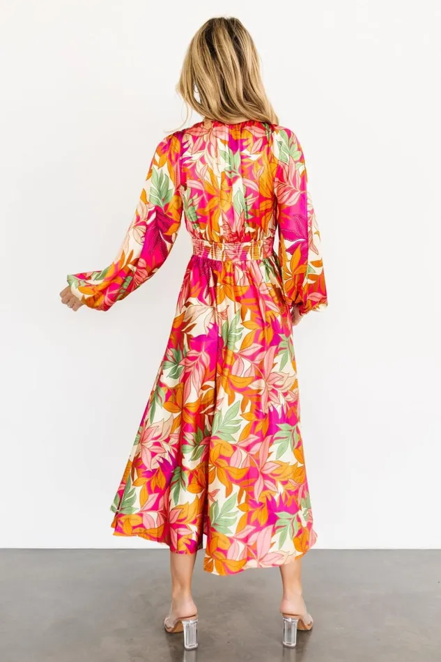 Baltic Born Midi Dresses Sabrina Satin Dress Multi Print 8211 Women Baltic Born Midi Dresses Sabrina Satin Dress Multi Print 8211 Women