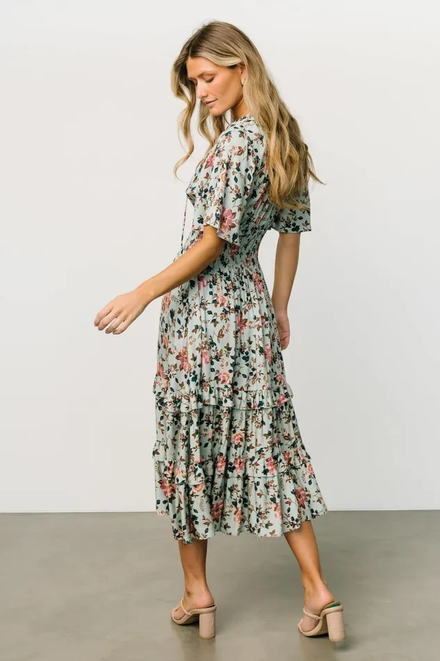 Baltic Born Midi Dresses Spell Boho Midi Dress Sage Pink Floral 8211 Women Baltic Born Midi Dresses Spell Boho Midi Dress Sage Pink Floral 8211 Women