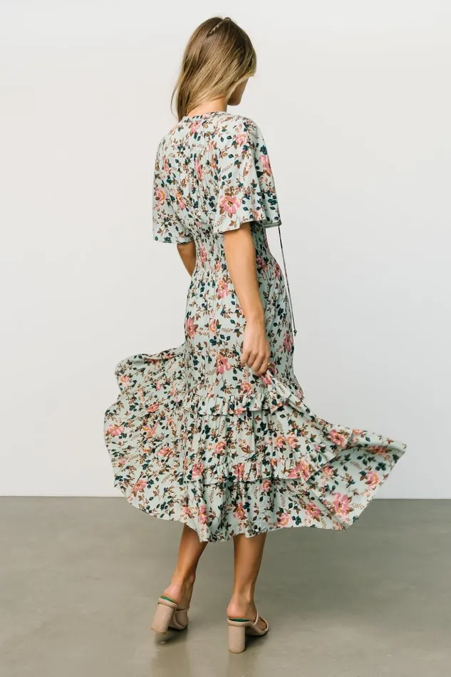 Baltic Born Midi Dresses Spell Boho Midi Dress Sage Pink Floral 8211 Women Baltic Born Midi Dresses Spell Boho Midi Dress Sage Pink Floral 8211 Women