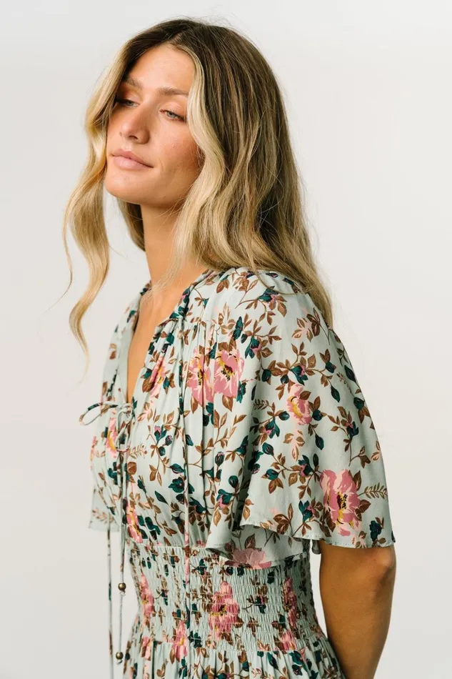 Baltic Born Midi Dresses Spell Boho Midi Dress Sage Pink Floral 8211 Women Baltic Born Midi Dresses Spell Boho Midi Dress Sage Pink Floral 8211 Women