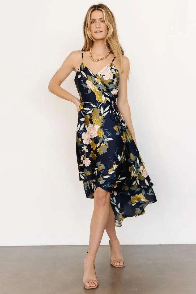Baltic Born Midi Dresses Steffi Tulip Wrap Dress Navy Floral 8211 Women