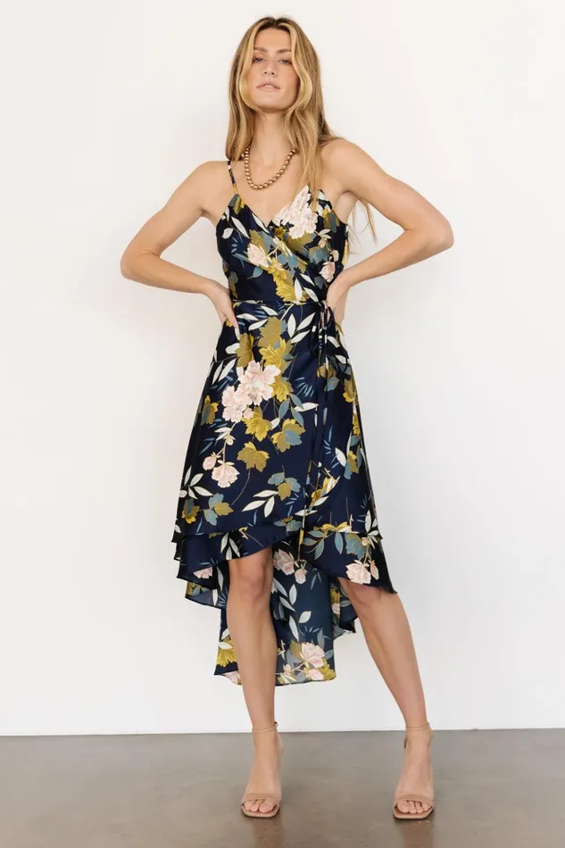 Baltic Born Midi Dresses Steffi Tulip Wrap Dress Navy Floral 8211 Women Baltic Born Midi Dresses Steffi Tulip Wrap Dress Navy Floral 8211 Women