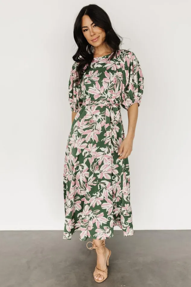 Baltic Born Midi Dresses Tucson Midi Dress Green Pink 8211 Women
