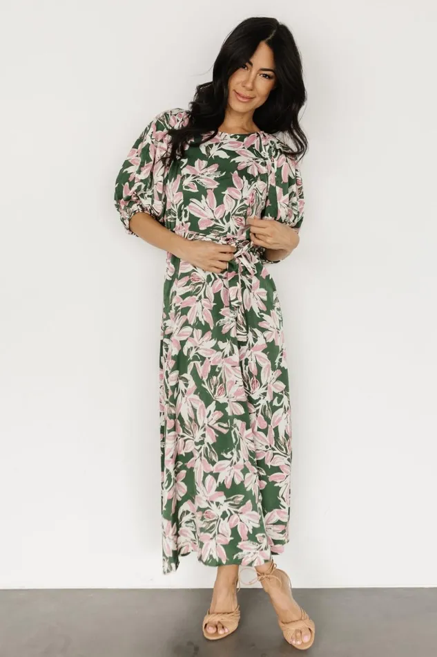 Baltic Born Midi Dresses Tucson Midi Dress Green Pink 8211 Women Baltic Born Midi Dresses Tucson Midi Dress Green Pink 8211 Women
