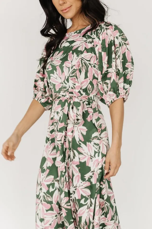 Baltic Born Midi Dresses Tucson Midi Dress Green Pink 8211 Women Baltic Born Midi Dresses Tucson Midi Dress Green Pink 8211 Women