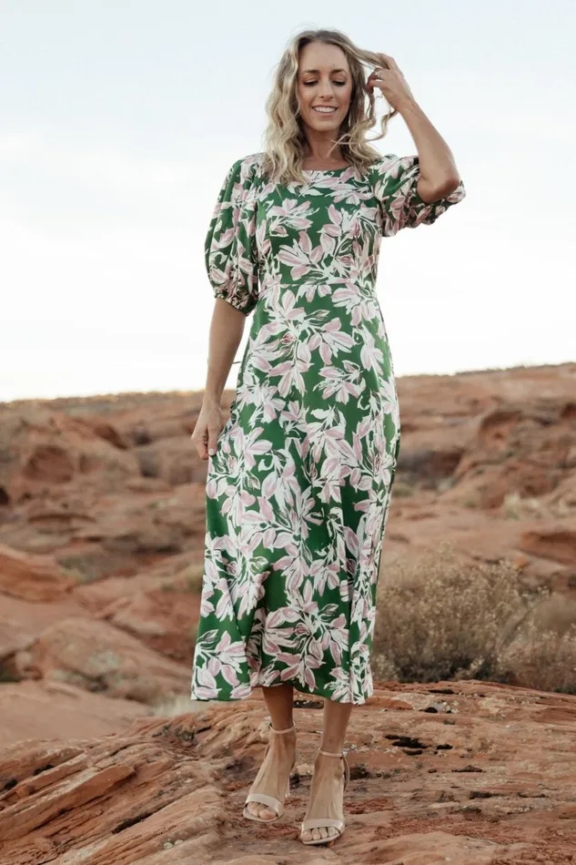Baltic Born Midi Dresses Tucson Midi Dress Green Pink 8211 Women Baltic Born Midi Dresses Tucson Midi Dress Green Pink 8211 Women
