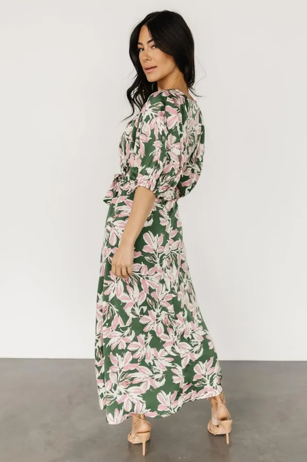 Baltic Born Midi Dresses Tucson Midi Dress Green Pink 8211 Women Baltic Born Midi Dresses Tucson Midi Dress Green Pink 8211 Women