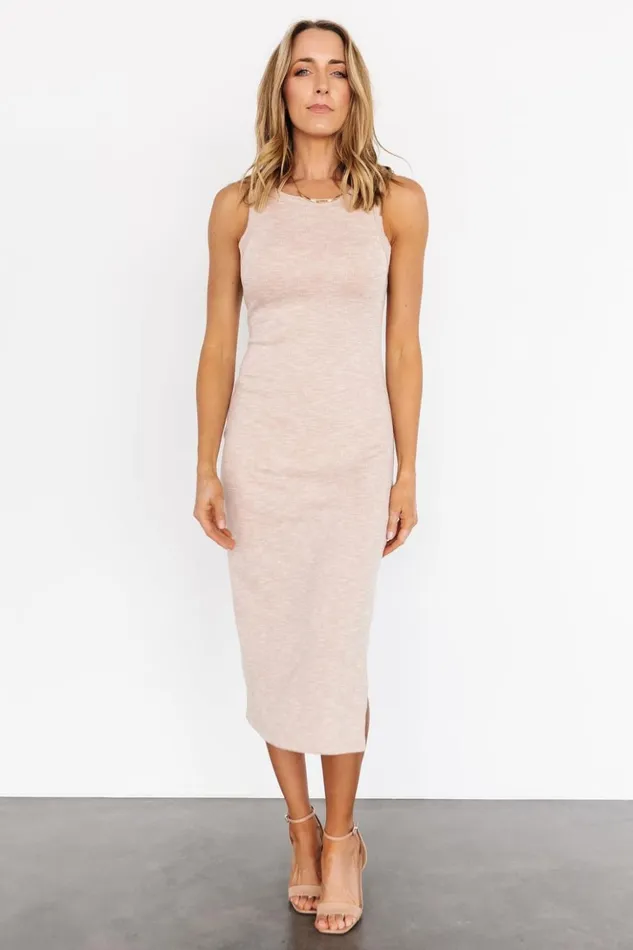 Baltic Born Midi Dresses Vince Tank Ribbed Dress Oatmeal 8211 Women Baltic Born Midi Dresses Vince Tank Ribbed Dress Oatmeal 8211 Women