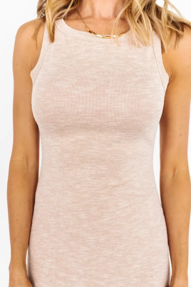 Baltic Born Midi Dresses Vince Tank Ribbed Dress Oatmeal 8211 Women Baltic Born Midi Dresses Vince Tank Ribbed Dress Oatmeal 8211 Women