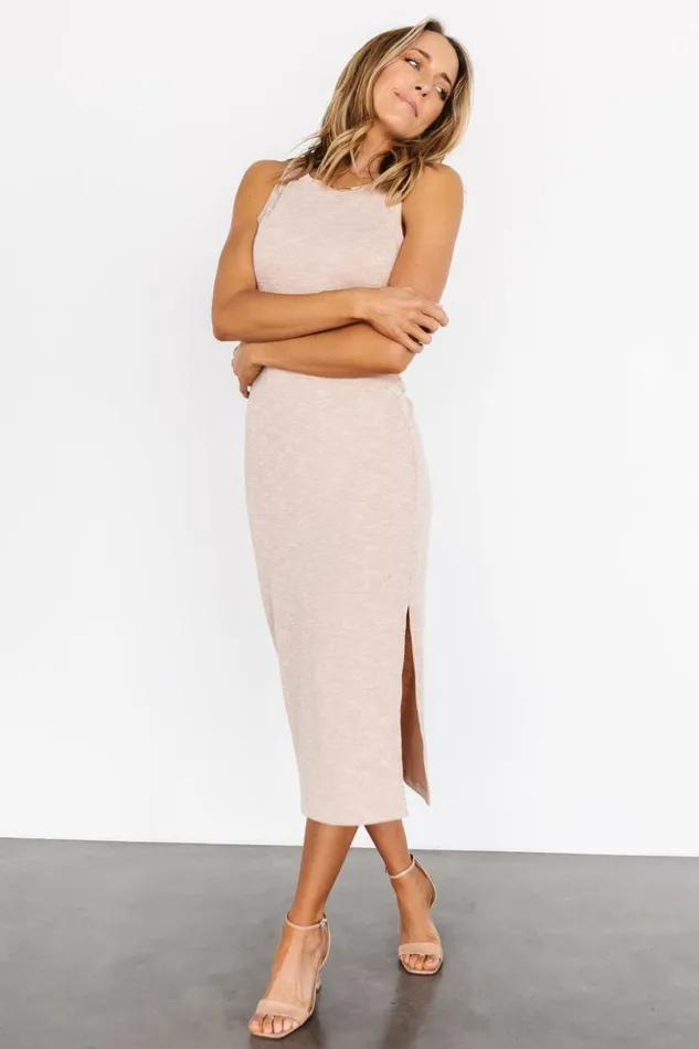 Baltic Born Midi Dresses Vince Tank Ribbed Dress Oatmeal 8211 Women Baltic Born Midi Dresses Vince Tank Ribbed Dress Oatmeal 8211 Women