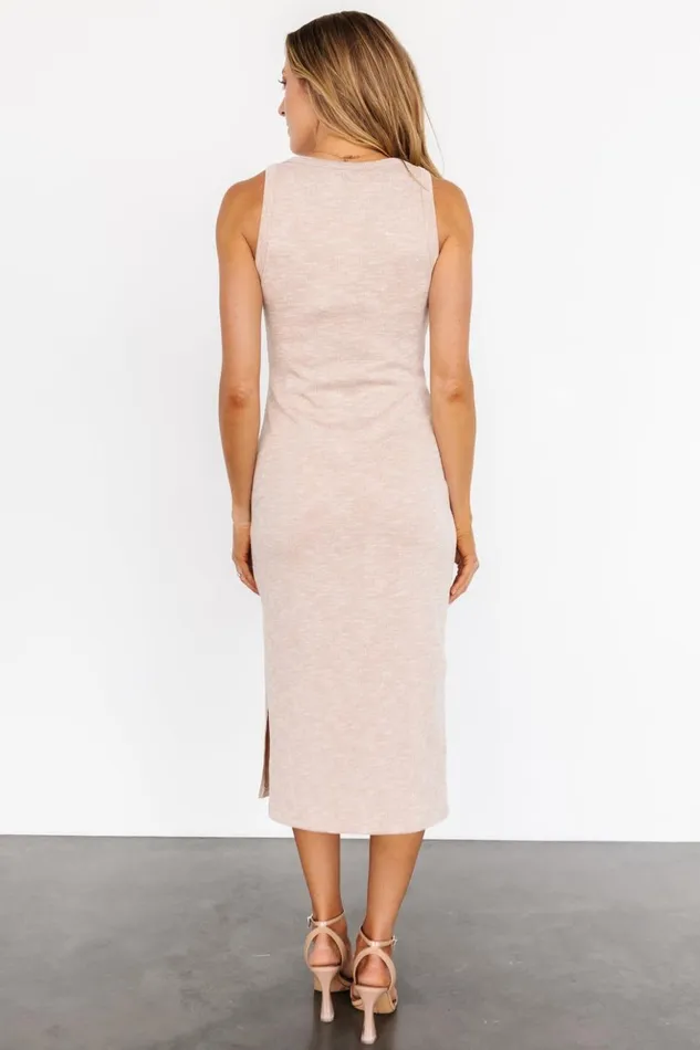 Baltic Born Midi Dresses Vince Tank Ribbed Dress Oatmeal 8211 Women Baltic Born Midi Dresses Vince Tank Ribbed Dress Oatmeal 8211 Women