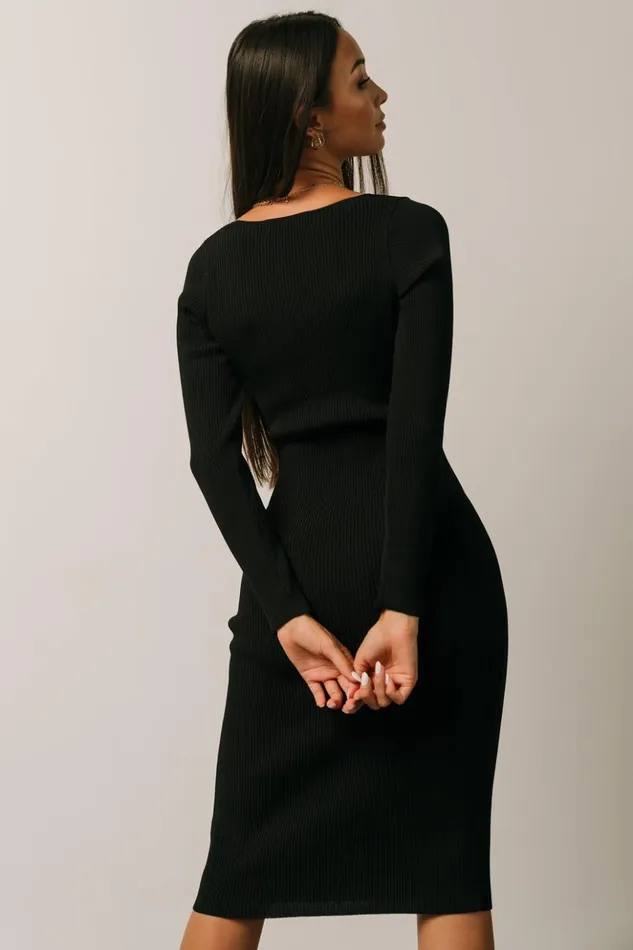 Baltic Born Midi Dresses Waldorf Ribbed Midi Dress Black 8211 Women Baltic Born Midi Dresses Waldorf Ribbed Midi Dress Black 8211 Women