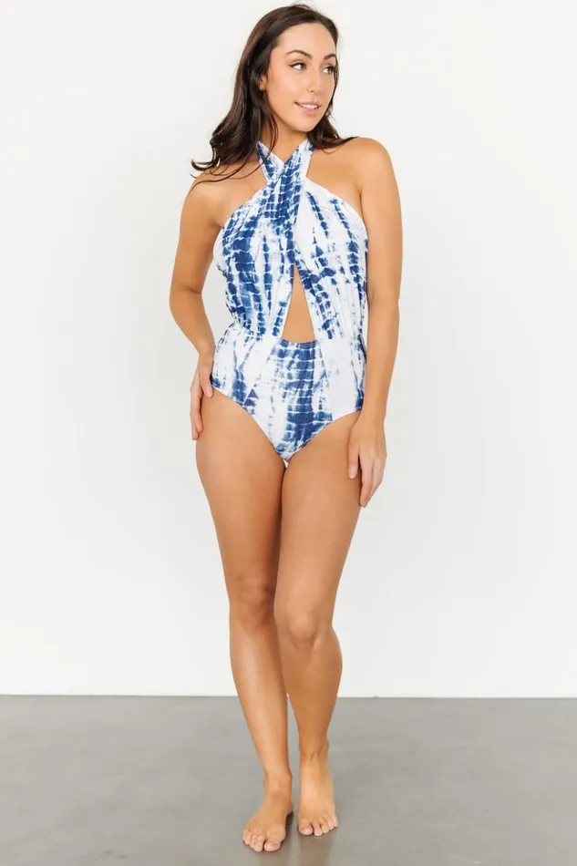 Baltic Born One Piece Calypso Cross Neck One Piece Blue Tie Dye 8211 Women