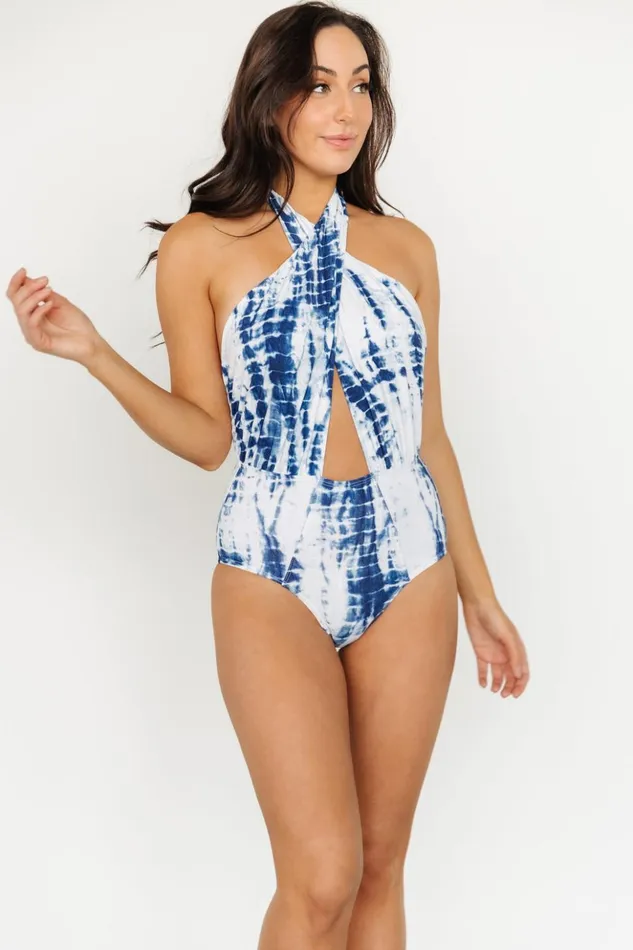 Baltic Born One Piece Calypso Cross Neck One Piece Blue Tie Dye 8211 Women Baltic Born One Piece Calypso Cross Neck One Piece Blue Tie Dye 8211 Women