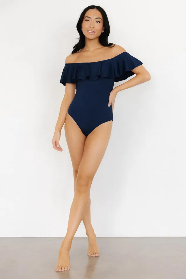 Baltic Born One Piece Havana Ruffle One Piece Navy 8211 Women
