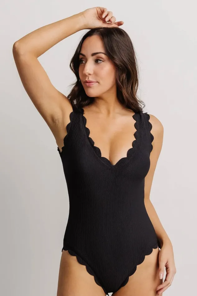 Baltic Born One Piece Roatn Scalloped One Piece Black 8211 Women Baltic Born One Piece Roatn Scalloped One Piece Black 8211 Women