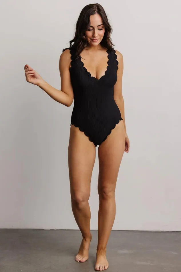 Baltic Born One Piece Roatn Scalloped One Piece Black 8211 Women Baltic Born One Piece Roatn Scalloped One Piece Black 8211 Women