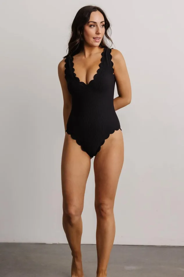 Baltic Born One Piece Roatn Scalloped One Piece Black 8211 Women Baltic Born One Piece Roatn Scalloped One Piece Black 8211 Women