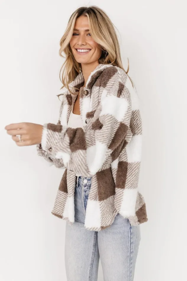 Baltic Born Outerwear Bismarck Fleece Shacket Mocha White 8211 Women Baltic Born Outerwear Bismarck Fleece Shacket Mocha White 8211 Women