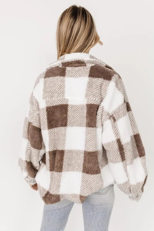 Baltic Born Outerwear Bismarck Fleece Shacket Mocha White 8211 Women Baltic Born Outerwear Bismarck Fleece Shacket Mocha White 8211 Women
