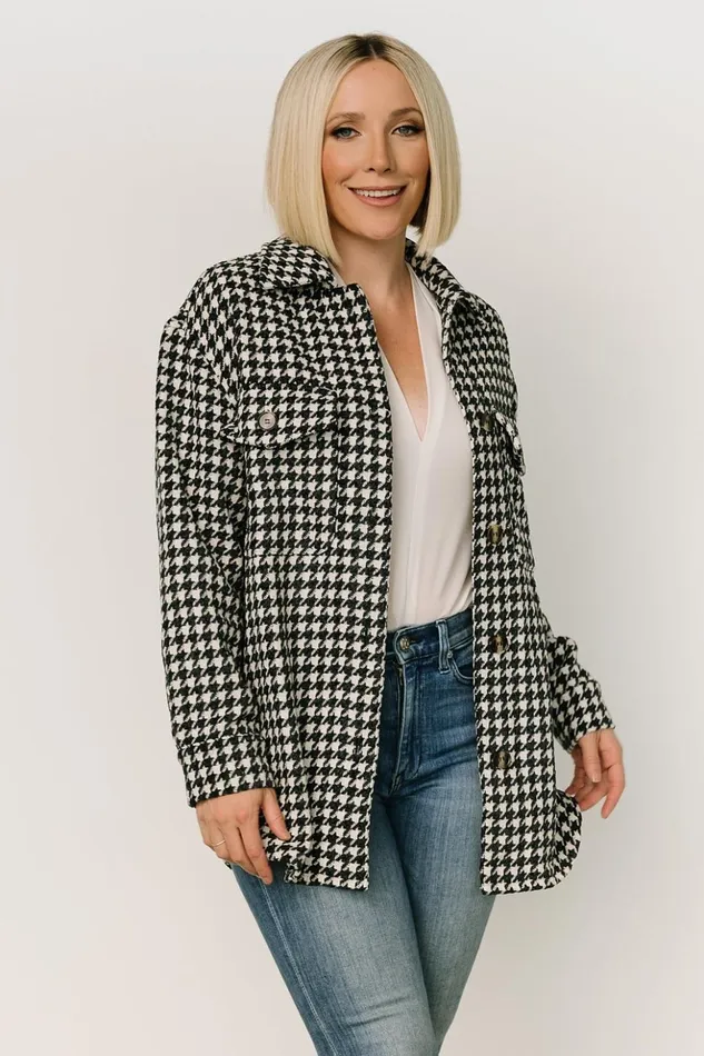 Baltic Born Outerwear Bridger Houndstooth Jacket Dark Navy Ivory 8211 Women