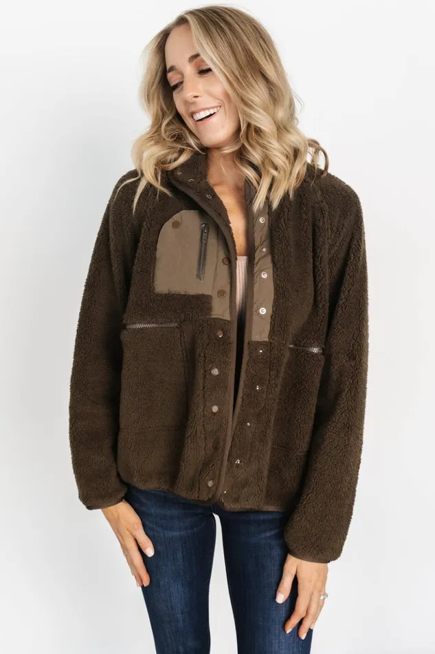 Baltic Born Outerwear Brynn Sherpa Jacket Dark Olive 8211 Women
