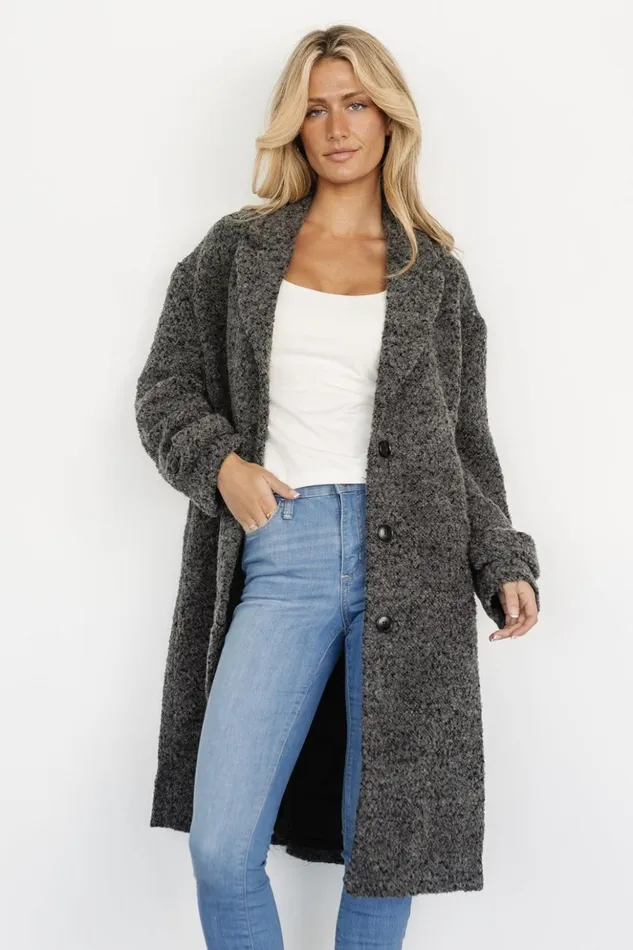 Baltic Born Outerwear Burke Boucle Coat Charcoal 8211 Women Baltic Born Outerwear Burke Boucle Coat Charcoal 8211 Women