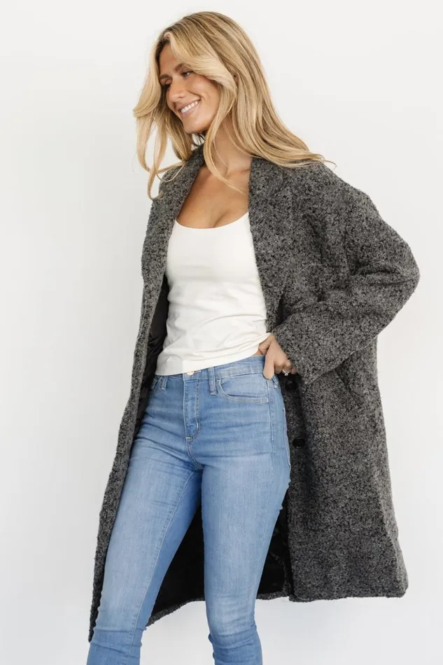 Baltic Born Outerwear Burke Boucle Coat Charcoal 8211 Women Baltic Born Outerwear Burke Boucle Coat Charcoal 8211 Women