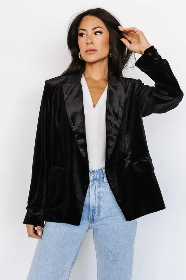 Baltic Born Outerwear Centennial Velvet Blazer Black 8211 Women