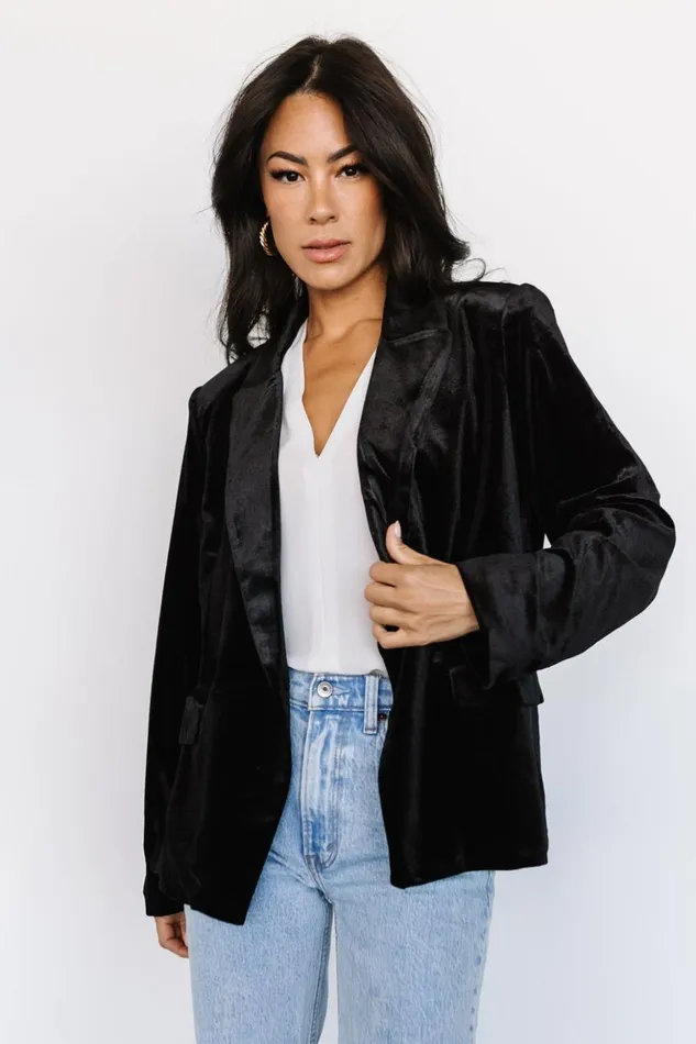 Baltic Born Outerwear Centennial Velvet Blazer Black 8211 Women Baltic Born Outerwear Centennial Velvet Blazer Black 8211 Women