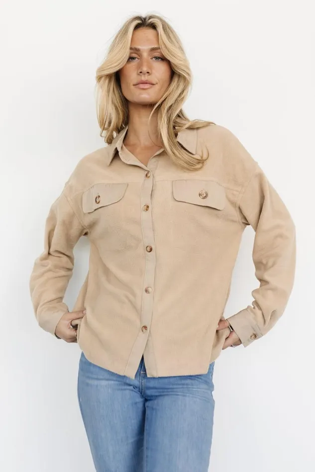 Baltic Born Outerwear Duke Button Up Top Taupe 8211 Women Baltic Born Outerwear Duke Button Up Top Taupe 8211 Women