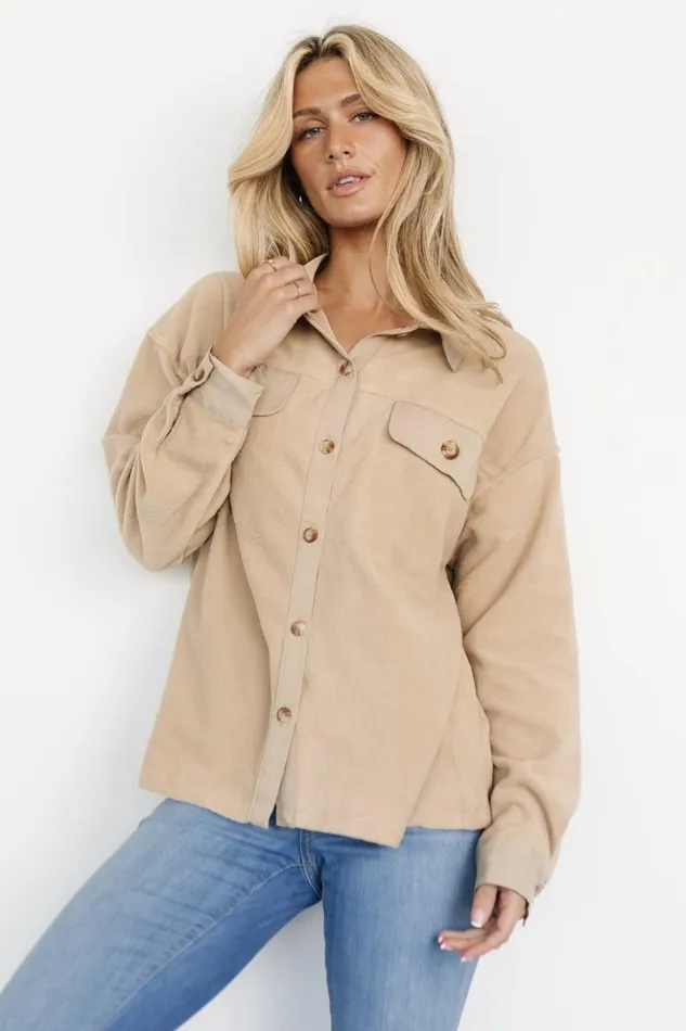 Baltic Born Outerwear Duke Button Up Top Taupe 8211 Women Baltic Born Outerwear Duke Button Up Top Taupe 8211 Women