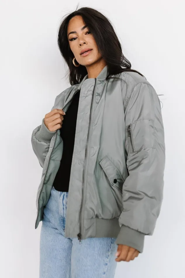 Baltic Born Outerwear Englewood Bomber Jacket Dark Sage 8211 Women