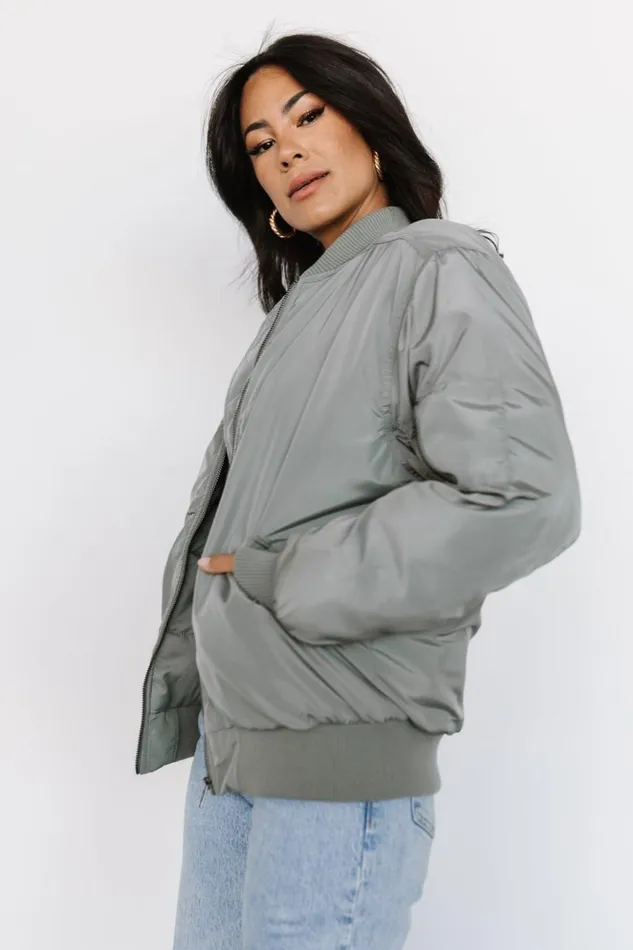 Baltic Born Outerwear Englewood Bomber Jacket Dark Sage 8211 Women Baltic Born Outerwear Englewood Bomber Jacket Dark Sage 8211 Women