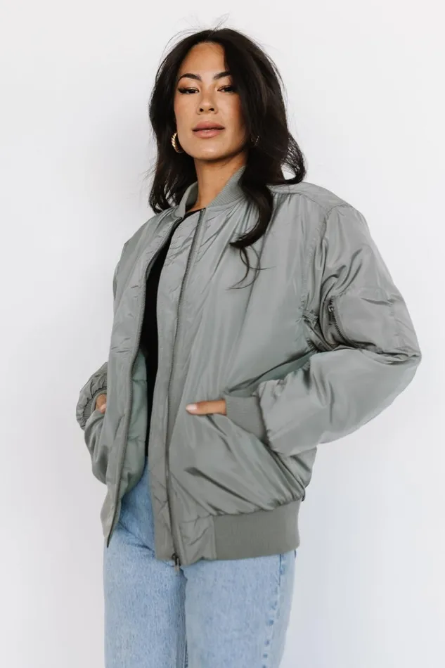 Baltic Born Outerwear Englewood Bomber Jacket Dark Sage 8211 Women Baltic Born Outerwear Englewood Bomber Jacket Dark Sage 8211 Women