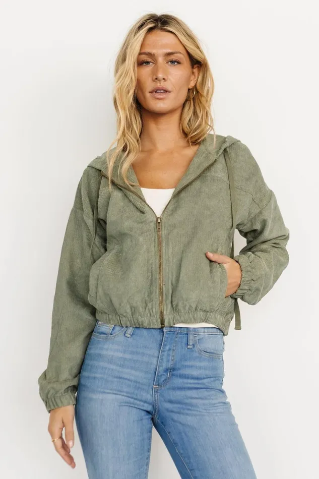 Baltic Born Outerwear Frankie Zip Jacket Dusty Olive 8211 Women