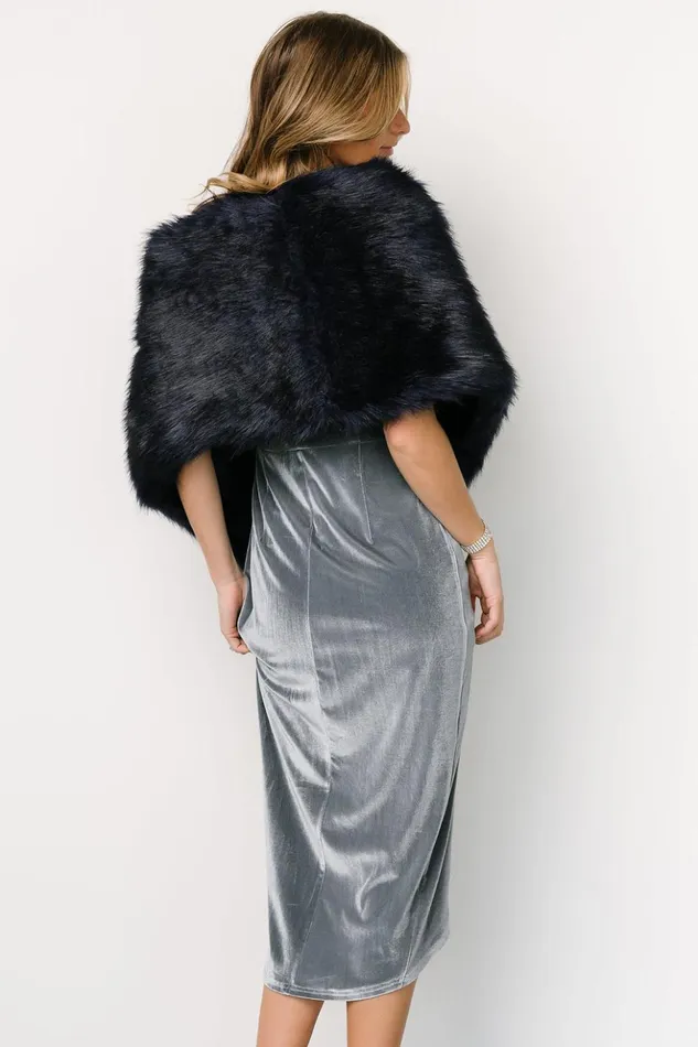 Baltic Born Outerwear Jovie Faux Fur Shawl Navy 8211 Women Baltic Born Outerwear Jovie Faux Fur Shawl Navy 8211 Women