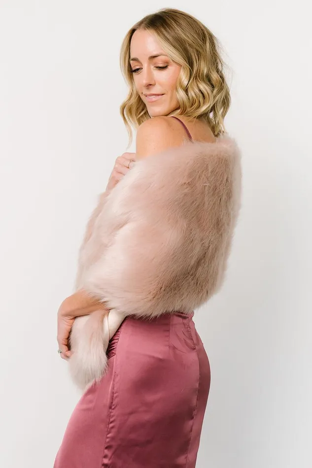 Baltic Born Outerwear Jovie Faux Fur Shawl Pale Blush 8211 Women Baltic Born Outerwear Jovie Faux Fur Shawl Pale Blush 8211 Women