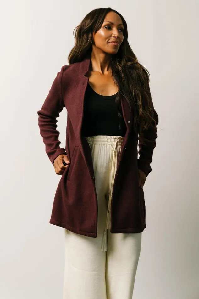 Baltic Born Outerwear Knoll Notch Jacket Wine 8211 Women