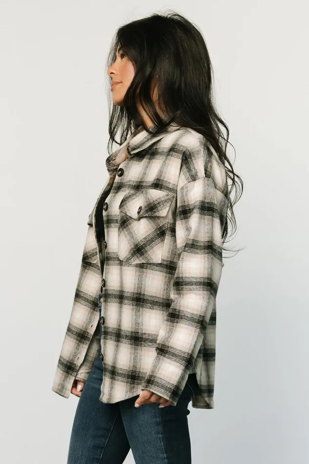 Baltic Born Outerwear Lanier Plaid Shacket Taupe Multi 8211 Women Baltic Born Outerwear Lanier Plaid Shacket Taupe Multi 8211 Women