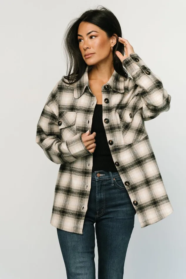 Baltic Born Outerwear Lanier Plaid Shacket Taupe Multi 8211 Women Baltic Born Outerwear Lanier Plaid Shacket Taupe Multi 8211 Women