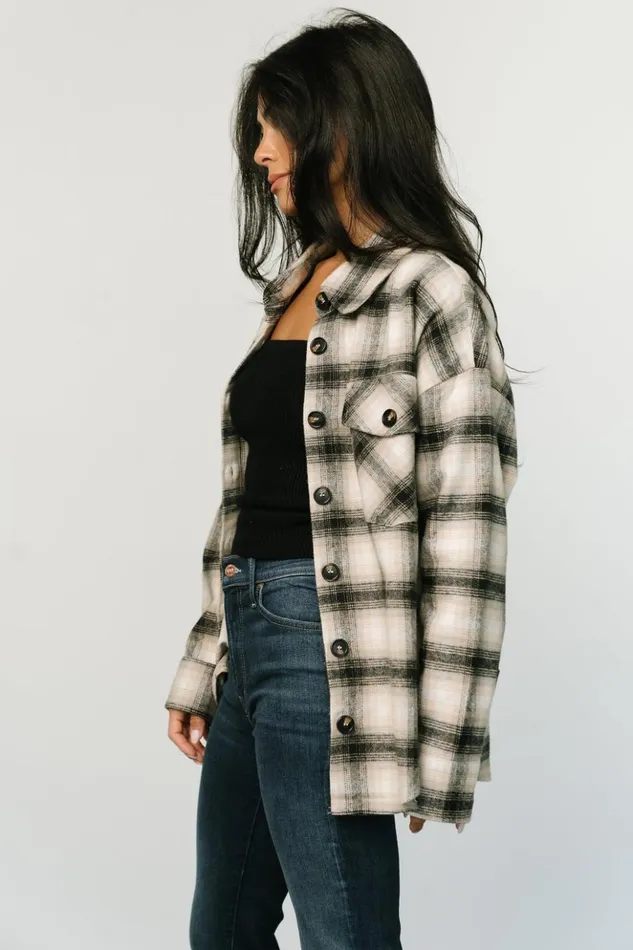 Baltic Born Outerwear Lanier Plaid Shacket Taupe Multi 8211 Women Baltic Born Outerwear Lanier Plaid Shacket Taupe Multi 8211 Women